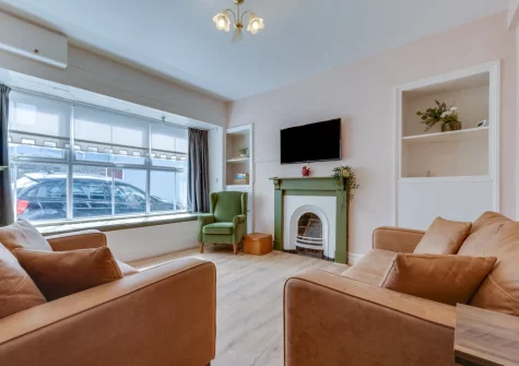 The living room at Dragon Cottage, Tenby