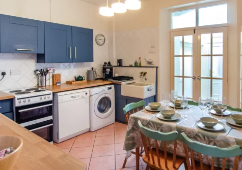The kitchen & dining area at Dragon Cottage, Tenby