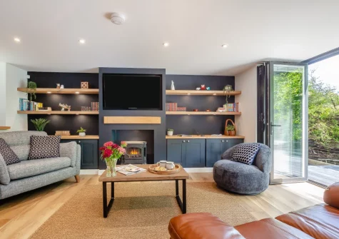 The living room at Drws Y Coed, Capel Curig