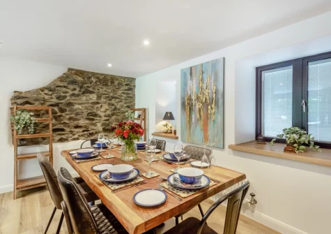 The dining area at Drws Y Coed, Capel Curig