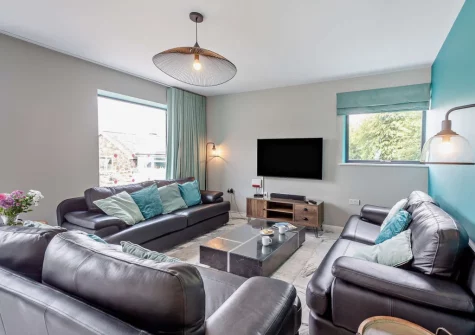 The living area at Dwyryd Estuary View, Talsarnau