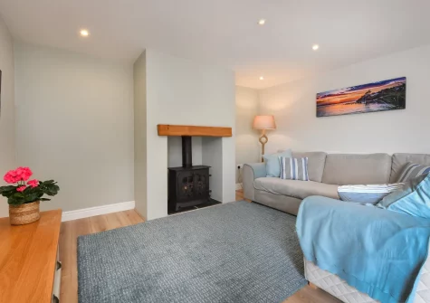 The living room at Egryn Bach, Abersoch