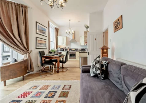 The living area at Flat 3, 34 Victoria Street, Tenby