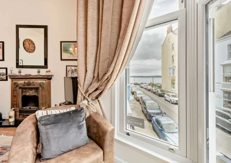 The living area at Flat 3, 34 Victoria Street, Tenby