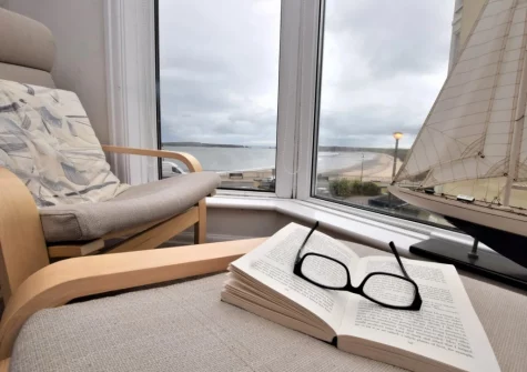 The living area at Flat 3, Beaufort House, Tenby