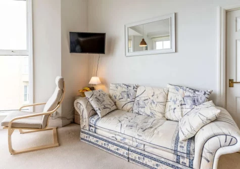 The living area at Flat 3, Beaufort House, Tenby