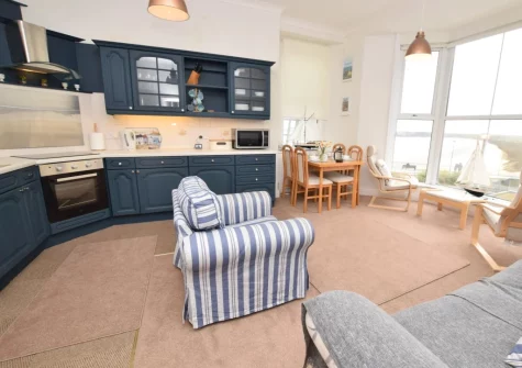 The living, dining area & kitchen at Flat 3, Beaufort House, Tenby