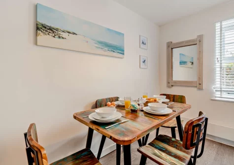 The dining area at Foxglove Cottage, Broad Haven