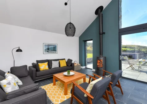 The living area at Geufron House, Aberdaron