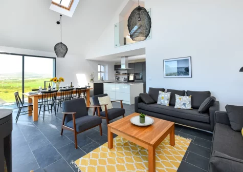 The living area at Geufron House, Aberdaron