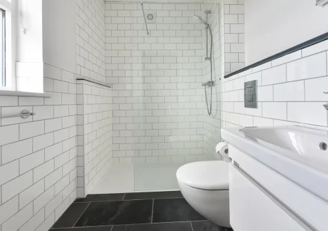 Bedroom #1 en-suite shower room at Geufron House, Aberdaron