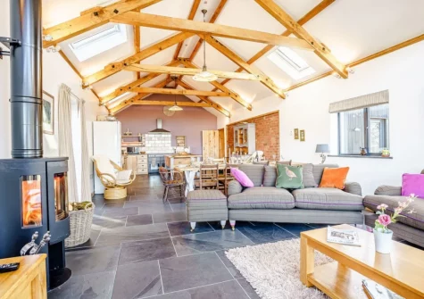 The living area at Glowty Newydd, Llandissilio