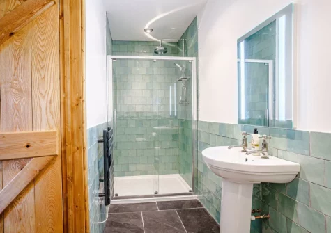 Bedroom #1 en-suite shower room at Glowty Newydd, Llandissilio