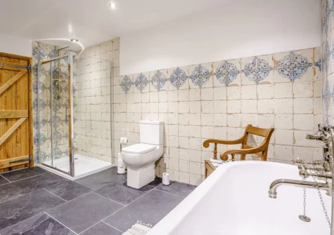 The bathroom at Glowty Newydd, Llandissilio