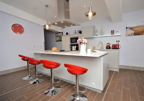 The kitchen at Goscar View, Tenby