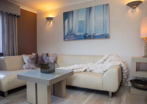The living area at Graftons, Little Haven