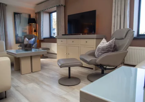 The living area at Graftons, Little Haven