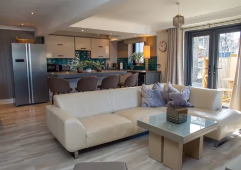 The living area at Graftons, Little Haven