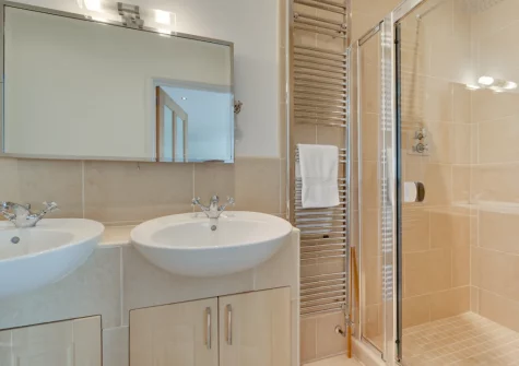 Bedroom #2 en-suite shower room at Graig Y Don, Amroth