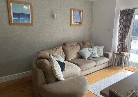 The living area at Green Cottage Coach House, Tenby