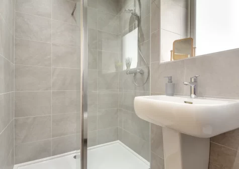 Bedroom #1 en-suite shower room at Gwel Y Mynydd, Penrhos Feilw