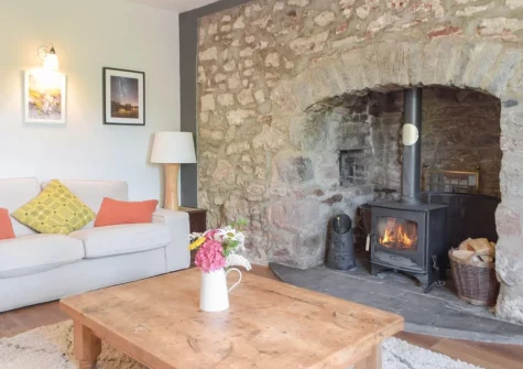 The living room at Hafan Fach Cottage, Maidenwells