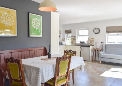 The dining area at Hafan Fach Cottage, Maidenwells