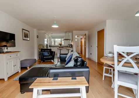 The living & dining area at Hafan, Saundersfoot