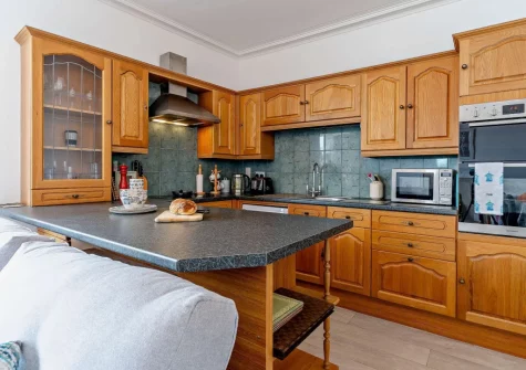 The kitchen at Harbour Beach View, Tenby