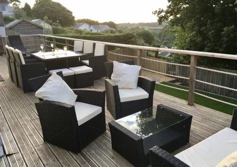 The decked patio & alfresco dining area at Harbour View, Saundersfoot