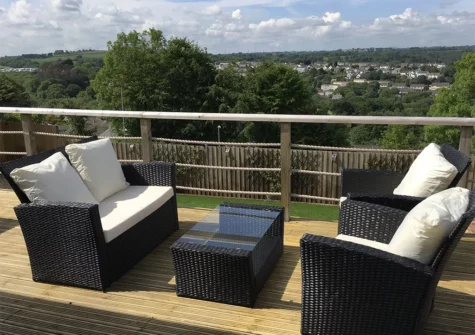 The decked patio & alfresco dining area at Harbour View, Saundersfoot
