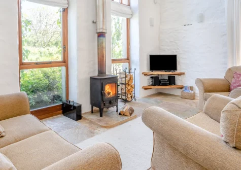 The living area at Harmony Cottage, Trefasser