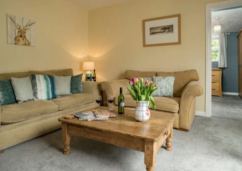 The living room at Hawthorn Cottage at Woodlands Farm, Little Haven