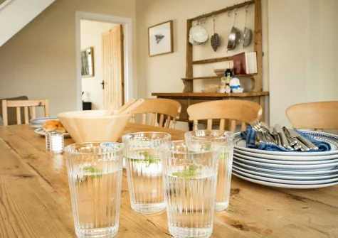 The dining area at Hawthorn Cottage at Woodlands Farm, Little Haven