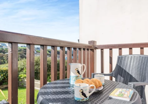 The first floor balcony & outdoor sitting area at Heddfan, Broad Haven