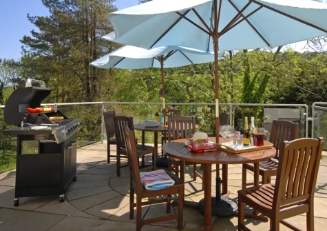 The patio, alfresco dining & barbecue area at Heritage House, Stepaside