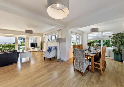 The living & dining area at Hillside, Abersoch