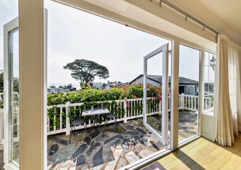 The terrace & outdoor sitting area at Hillside, Abersoch