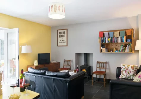 The living area at Holly Cottage at Woodlands Farm, Little Haven