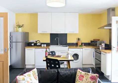 The kitchen at Holly Cottage at Woodlands Farm, Little Haven