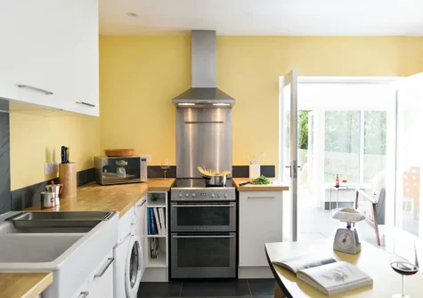 The kitchen at Holly Cottage at Woodlands Farm, Little Haven