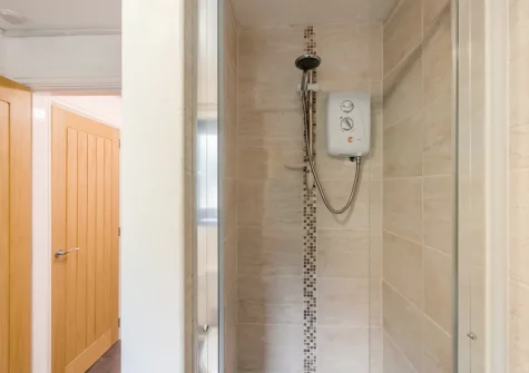 The shower room at Hunter's Hollow, St Florence