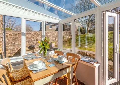 The dining area at Ivy Cottage, Little Haven
