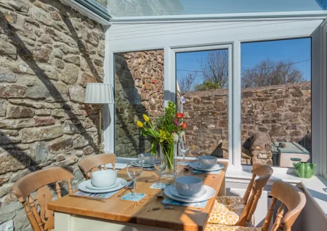 The dining area at Ivy Cottage, Little Haven