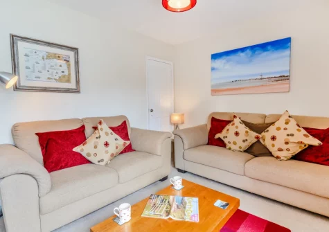 The living room at Just Beachy, Broad Haven