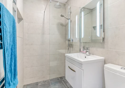 Bedroom #1 en-suite shower room at Just Beachy, Broad Haven