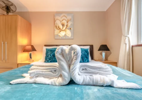Bedroom #1 at Keepers Cottage at East Tarr Farm, St Florence