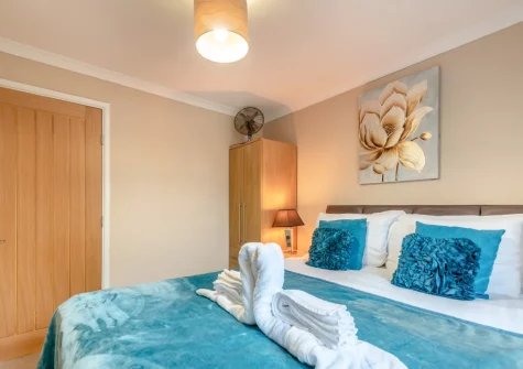 Bedroom #1 at Keepers Cottage at East Tarr Farm, St Florence