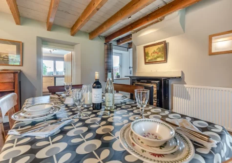The dining room at Kelwon Cottage, St Brides