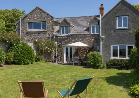 The enclosed garden at Kelwon Cottage, St Brides
